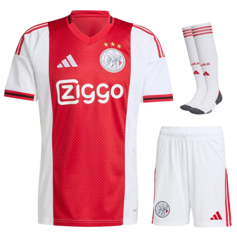 Ajax Casa 2025-2026 – Set Bambino in Bianco e Rosso